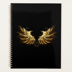 Agenda Ouro Angel Wings sobre fundo preto