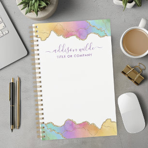 Agenda Ouro Arco-íris Ágata Aquarela Negócios Personaliza