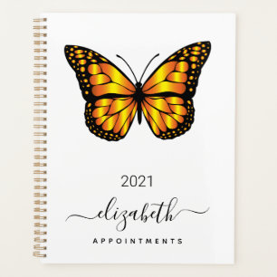 Agenda Ouro branco borboleta preto 2025