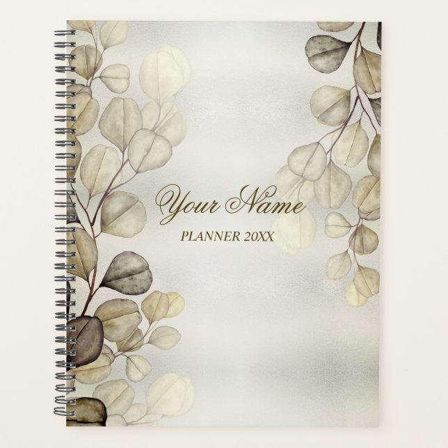 Agenda Ouro de Aquarelas do Partido Eucalyptus Foliage Sh (Frente)