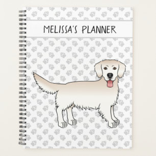 Agenda Ouro De Creme Feliz Retriever Com Peças E Texto