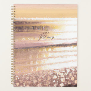 Agenda Ouro de praia Cama do oceano Abstrato do oceano