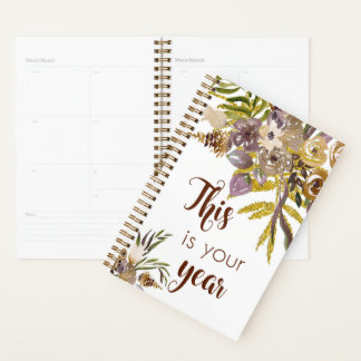 Agenda Ouro Fall Floral Esta é a sua vida