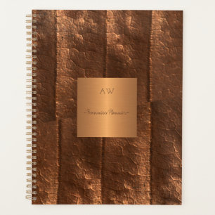 Agenda Ouro metálico de cobre, monograma exclusivo de lux