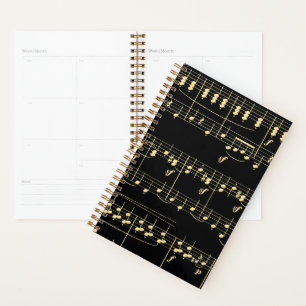 Agenda Ouro musical em preto