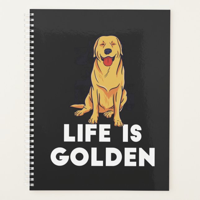 Agenda Ouro Retriever Dog - A Vida É Ouro (Frente)