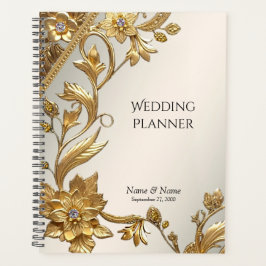 Agenda Ouro Wavy Deixa Planner Floral