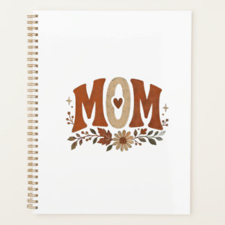 Agenda Outono Mãe Boho Floral Terracota Retro Terroso Sel