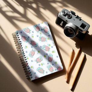 Agenda Ovelha Rosa com Flores & Frutas - Padrão Fofo