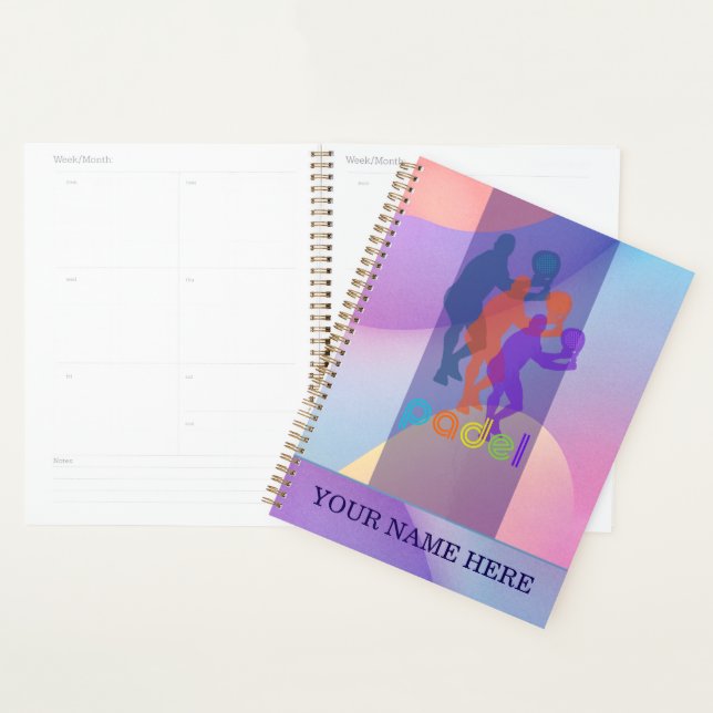 Agenda Padel Day Planner – Vibrant Hues for Him (Exibição)