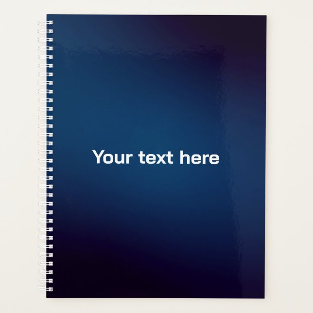 Agenda Padrão Abstrato Azul Escuro | Adicionar Texto (Frente)