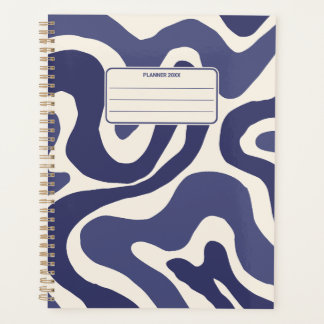 Agenda Padrão Abstrato de Cor Vintage Groovy Anual