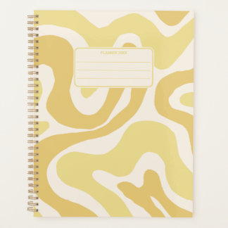 Agenda Padrão Abstrato de Cor Vintage Groovy Anual