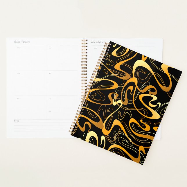 Agenda Padrão Abstrato de Redemoinho Dourado (Criador carregado)