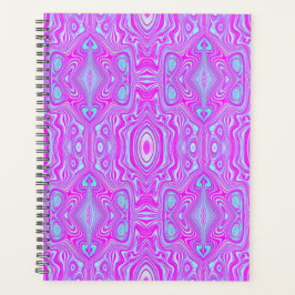 Agenda Padrão Abstrato Rosa Quente e Azul Água Trippy
