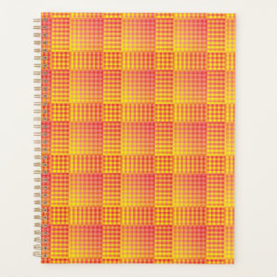 Agenda Padrão Abstrato Xadrez Vermelho Amarelo