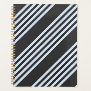 Agenda Padrão azul claro e carvão cinco faixas