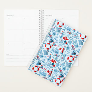 Agenda Padrão Azul E Branco Náutico