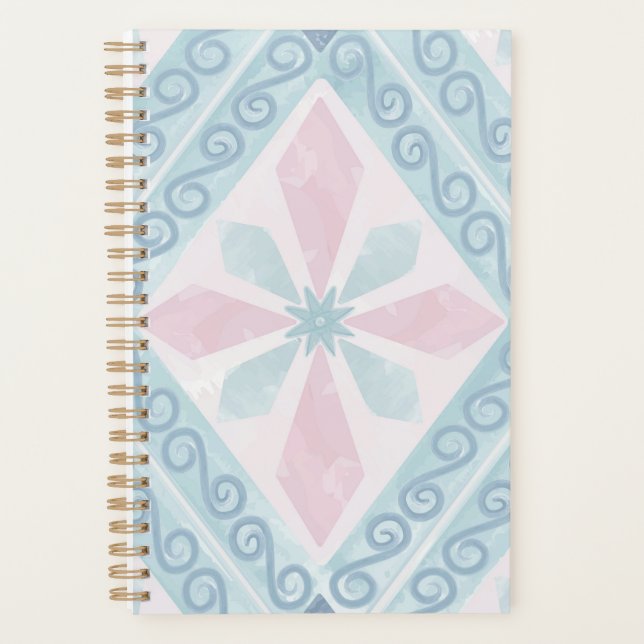 Agenda padrão azul em forma de diamante (Frente)