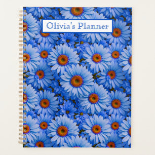 Agenda Padrão azul-floral dos girassóis azuis