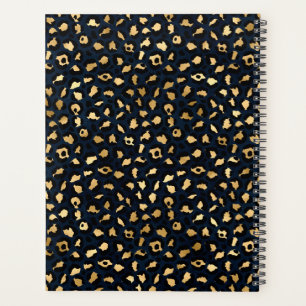 Agenda Padrão azul-leopardo e ouro