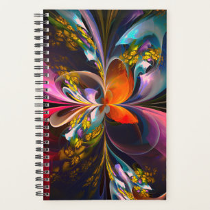 Agenda Padrão Azul Vermelho Abstrato Floral Moderno #13