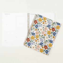 Agenda Padrão Boho Prado de Flores Silvestres