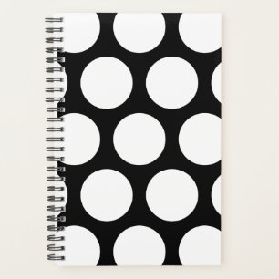 Agenda Padrão Bolinhas Grande: Preto & Branco