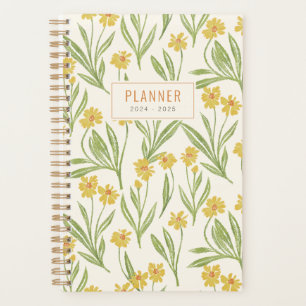 Agenda Padrão Bonito de flor selvagem amarelo ilustrado