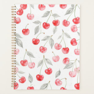 Agenda Padrão bonito de fruta de cereja de Aquarela