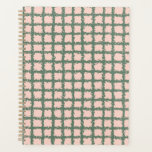 Agenda Padrão bonito de Xadrez rosa verde Pastel rosa<br><div class="desc">Planeador de padrões de xadrezes cor-de-rosa-escuro e verde-escuro bonito e pastel. Desenvolvido exclusivamente para você pelo Happy Dolphin Studio!</div>