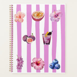 Agenda Padrão Botânico de Aquarela de Lavanda