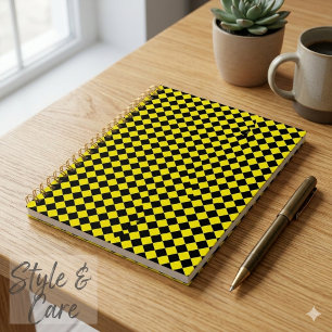 Agenda Padrão Chevron Preto e Amarelo Sólido Padrão