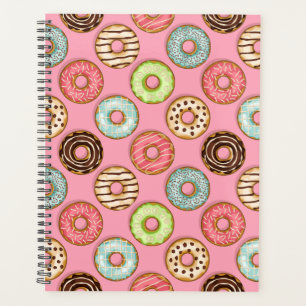 Agenda Padrão Colorido de Donuts Doces e Fofos Petiscos