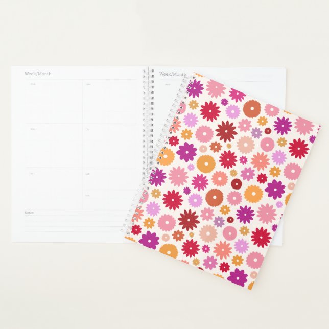 Agenda Padrão Colorido de Flores (Exibição)