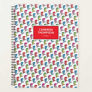 Agenda Padrão Colorido do Chapéu do Gato no Chapéu