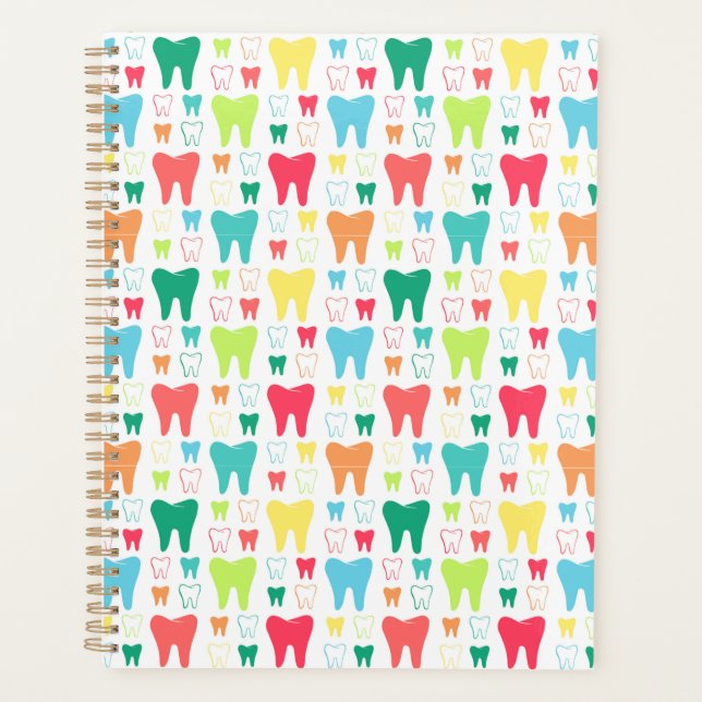 Agenda Padrão Colorido Dos Dentes (Frente)