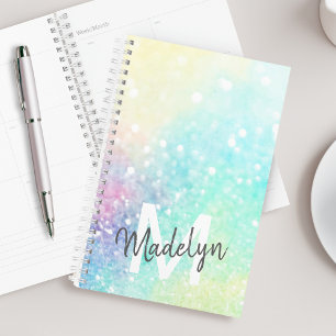 Agenda Padrão Colorido Glitter Pastel Bokeh Girly