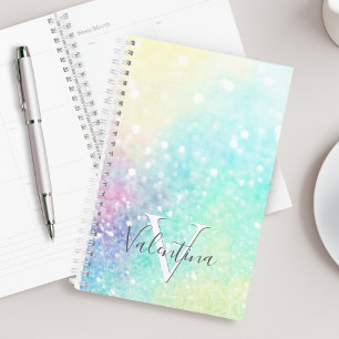 Agenda Padrão Colorido Glitter Pastel Bokeh Girly