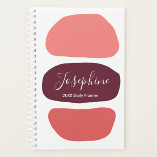 Agenda Padrão Coral Moderno Elegante Personalizar Diaria