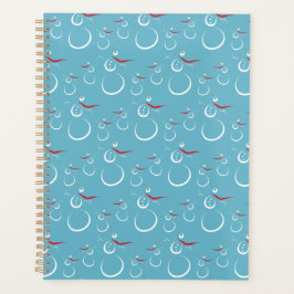 Agenda Padrão da Família de Snowman Cute em Cyan Winter