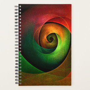 Agenda Padrão de Abstrato de Arte Vermelha Verde Floral M