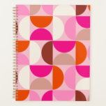 Agenda Padrão de Abstrato de meio século moderno do cor-d<br><div class="desc">Padrão moderno do meio século retrorreflector - formas geométricas do abstrato - padrão minimalista em rosa,  laranja,  castanho e branco.</div>
