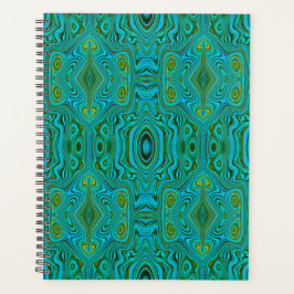 Agenda Padrão de Abstrato do Trippy Retro Turquoise Chart