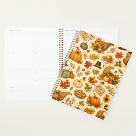 Agenda Padrão de Ação de Graças em Aquarela 