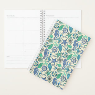 Agenda Padrão De Animais Do Mar Teal