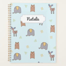 Agenda Padrão de Animais Escandinavos Fofos Personalizáve