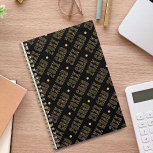 Agenda Padrão de Ano de Graduação Escolar Preto e Dourado
