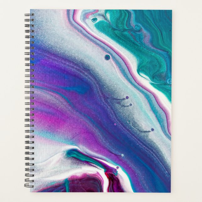 Agenda Padrão de Aquarela de Ágata Abstrata (Frente)