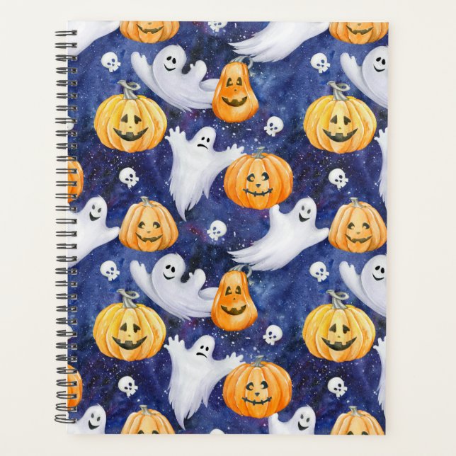Agenda Padrão de Aquarela do Halloween (Frente)